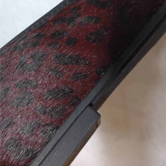 Vionic Womens Minna Ballet Flats Red Black Cheetah Print Calf Hair Leather Bow 9 - Picture 4 of 15